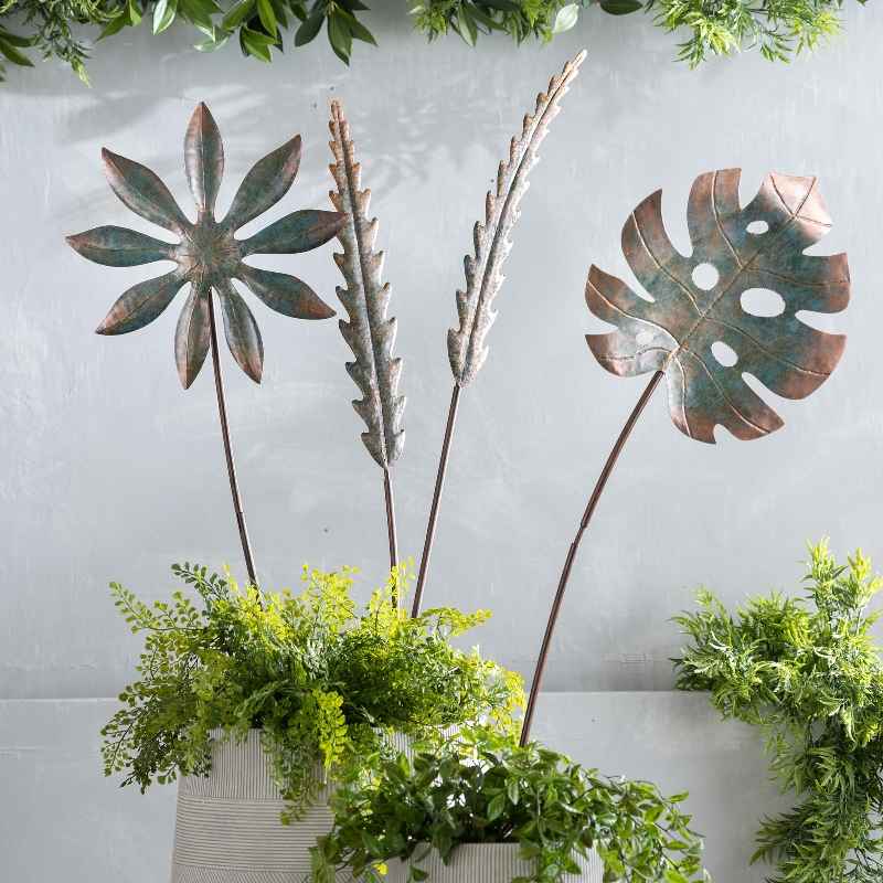 Patina Botanical Garden Stake - Flower